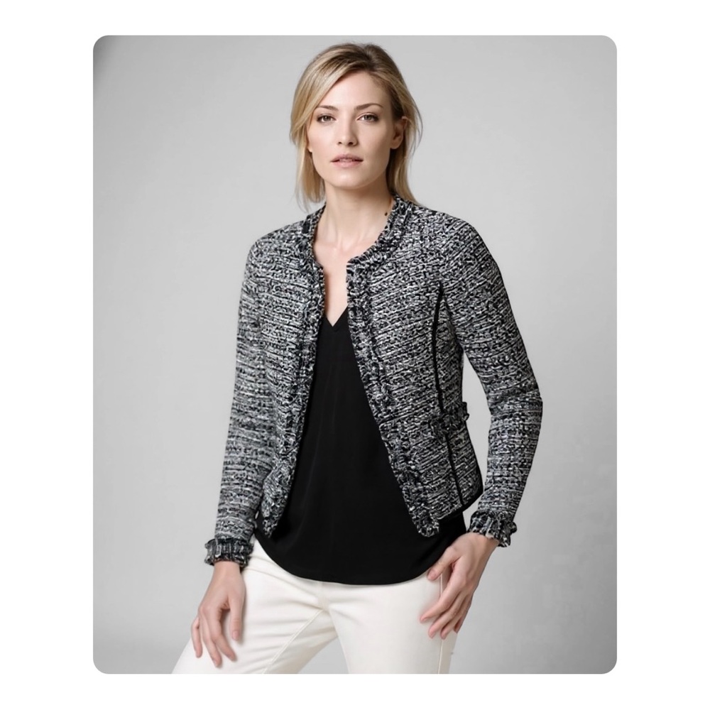 ★ WHBM Tweed Detail Blazer - Black/White ★